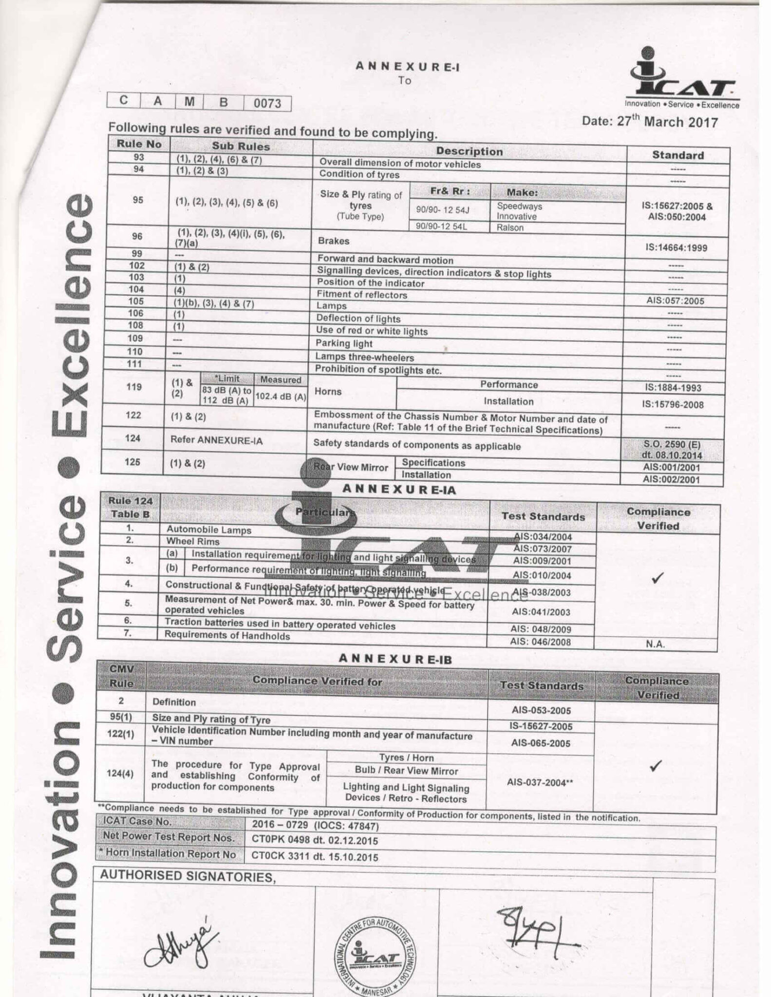 ICAT Certificate